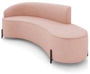 Sofá 4 Lugares Orgânico 220cm Pé Ferro Preto Morgan Veludo D03 - D'Rossi - Rose