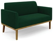 Sofá 2 Lugares Namoradeira Madeira Castanho Marisa Bouclê D03 - D'Rossi - Verde