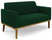 Sofá 2 Lugares Namoradeira Madeira Castanho Marisa Bouclê D03 - D'Rossi - Verde