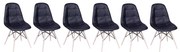 Conjunto 6 Cadeiras Eames Eiffel Botonê - Preto