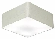 Plafon Quadrado Md-3000 Cúpula em Tecido 12/25x25cm Rústico Cinza - Bivolt