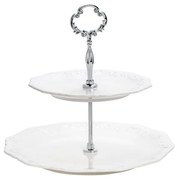 Prato Para Doce Porcelana 2 Níveis Alto Relevo 19cm/27cm X 23cm 18149 Wolff