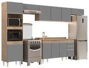 Armário de Cozinha Modulada 5 Peças CP14 Balcão com Tampo Castanho/Cin