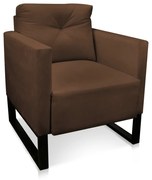 Poltrona Luisa Suede Industrial Metálica Preto D01 - D'Rossi - Marrom