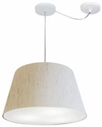 Lustre Pendente Cone Com Desvio Md-4279 Cúpula  21/30x40cm Linho Bege - Bivolt