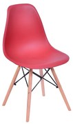 Cadeira Eames Eiffel Base Madeira - Vermelho