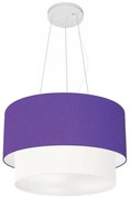 Pendente Cilíndrico Roxo e Branco MJ-4158 Para Mesa de Jantar e Estar