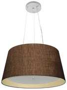 Lustre Pendente Cone Md-4144 Cúpula em Tecido 25x50x40cm Café / Bege - Bivolt