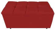 Calçadeira Estofada Manchester 90 cm Solteiro Corano Vermelho - ADJ Decor