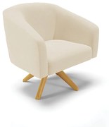 Poltrona Decorativa Giratória MA30 Stella Linho D03 - D'Rossi - A19 Bege