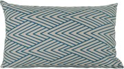 Capa almofada LYON Veludo estampado Chevron Pavão 30x50cm