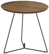 Mesa Lateral Rebord Media Tampo Madeira Natural com Base Ouro Velho 45 cm (ALT) - 49503 Sun House