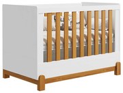 Kit Quarto Infantil Lotus Berço Mini Cama + Cômoda 4 Gavetas e 1 Porta + Guarda-Roupa 4 Portas com 4 Gavetas - Branco Fosco