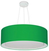 Lustre Pendente Cilíndrico Duplo Md-4125 Cúpula em Tecido 60x25cm Verde Folha - Bivolt