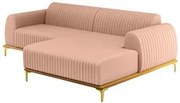 Sofá 245cm 4 Lugares com Chaise Direito Pés Gold Molino C-105 Linho Ro