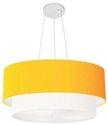 Pendente Cilíndrico Laranja e Branco MJ-4073 Para Mesa de Jantar e Estar