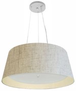 Lustre Pendente Cone Md-4015 Cúpula em Tecido 25/60x50cm Rustico Bege / Bege - Bivolt