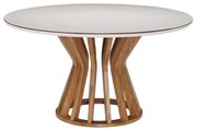 Mesa de Jantar Redonda com Vidro 140 cm Fabas - DT 55227