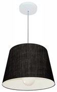 Lustre Pendente Cone Md-4240 Cúpula em Tecido 30/40x30cm Preto - Bivolt