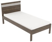 Cama de solteiro MDP CM8010 Nogal/Branco G69 - Gran Belo