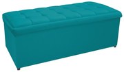 Calçadeira Copenhague 140 cm Casal Suede Azul Turquesa - ADJ Decor