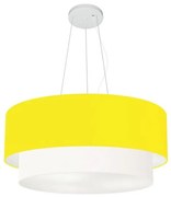 Pendente Cilíndrico Amarelo e Branco MJ-4082 Para Mesa de Jantar e Estar