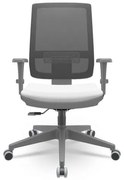 Cadeira Brizza Diretor Grafite Tela Preta Assento Aero Branco Base RelaxPlax Piramidal - 66284 Sun House