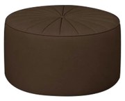 Puff Decorativo Sala De Estar Round PU Marrom G45 - Gran Belo