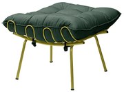 Puff Decorativo Sala de Estar Abel Pés Dourado Suede Verde G41 - Gran Belo