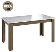 Mesa Fixa Jantar Cozinha Multiuso 140x78cm - Ameixa/branco