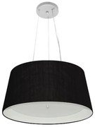 Lustre Pendente Cone Md-4144 Cúpula em Tecido 25x50x40cm Preto / Branco - Bivolt