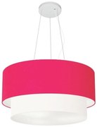 Pendente Cilíndrico Pink e Branco MJ-4061 Para Mesa de Jantar e Estar