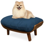 Cama Pet Costela para Cães e Gatos Almofadada Suede Azul Marinho