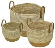 Kit 3 Cestos Orissa em Fibra Natural Seagrass - 69651 Sun House