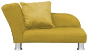 Divã Cama Pet Luxo para Cães E Gatos Elegante Confortável Suede Amarelo