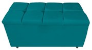 Calçadeira Estofada Manchester 90 cm Solteiro Suede Azul Turquesa - ADJ Decor