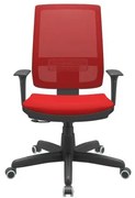 Cadeira Office Brizza Tela Vermelha Assento Aero Vermelho RelaxPlax Base Standard 120cm - 63866 Sun House