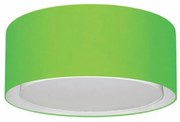 Plafon Duplo Cilíndrico Md-3036 Cúpula em Tecido 50x25cm Verde Limão - Bivolt