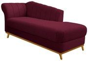 Recamier Vanessa 140cm Lado Direito Suede Bordô - ADJ Decor