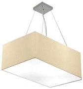 Lustre Pendente Retangular Md-4372 Cúpula em Tecido 60x40cm Bege