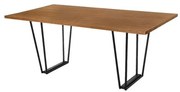 Mesa de Jantar Millor Tampo Mel com Base Preta de Aco 240cm - 70573 Sun House