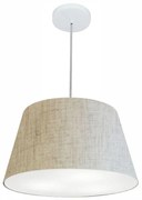 Lustre Pendente Cone Md-4021 Cúpula em Tecido 21/40x30cm Rustico Bege - Bivolt