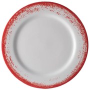 Prato Raso 26Cm Porcelana Schmidt - Dec. Nevoa Vermelho 2429