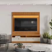 Estante Home Ripada 180cm Aloha para TV até 75 Nature/Off White G77 - Gran Belo