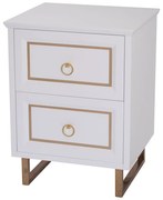 Mesa de Cabeceira New LaVille - Branco com Filete Dourado Soleil  Kleiner