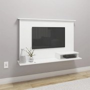 Painel Para TV Até 47" 1 Nicho 2 Prateleiras Premium Branco