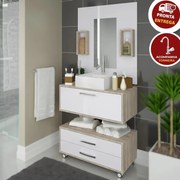 Conjunto Gabinete Banheiro Completo Cuba Painel Balcão + Kit Hidráulico