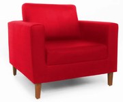 Poltrona Decorativa Gabriela Suede Vermelho