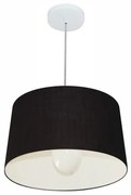 Lustre Pendente Cone Md-4241 Cúpula em Tecido 30/45x40cm Preto - Bivolt