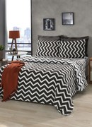 Jogo de Cama Chevron Grafite Solteiro 3 Peças